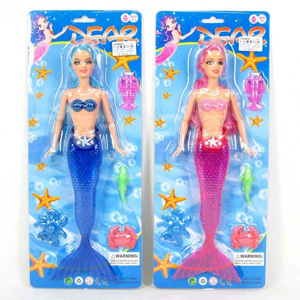 11.5 Inch Wholesale Fashion Mini Plastic Mermaid Doll Toy Set For Girls