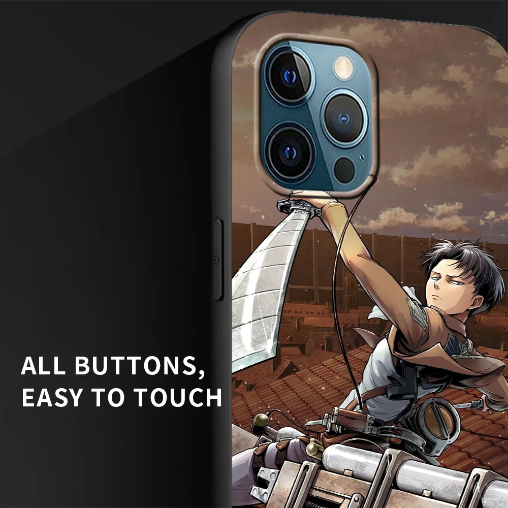 High Quality Cartoon attack on titan Custom Fashion Black Soft TPU Phone Case For iPhone 7 Plus For Samsung S20 Plus 5G