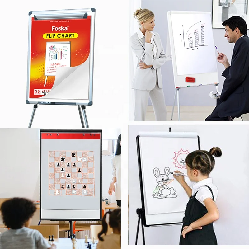 Foska Large Chart Paper Easy to Hang Large Blank Whiteboard Easel Paper Sheet for Drawing Writing Recording