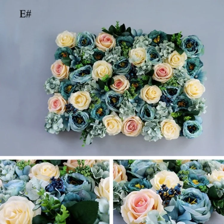 YAYUN J-1016 OEM Hot Selling Rose Hydrangea Silk White Flower Wall Panel