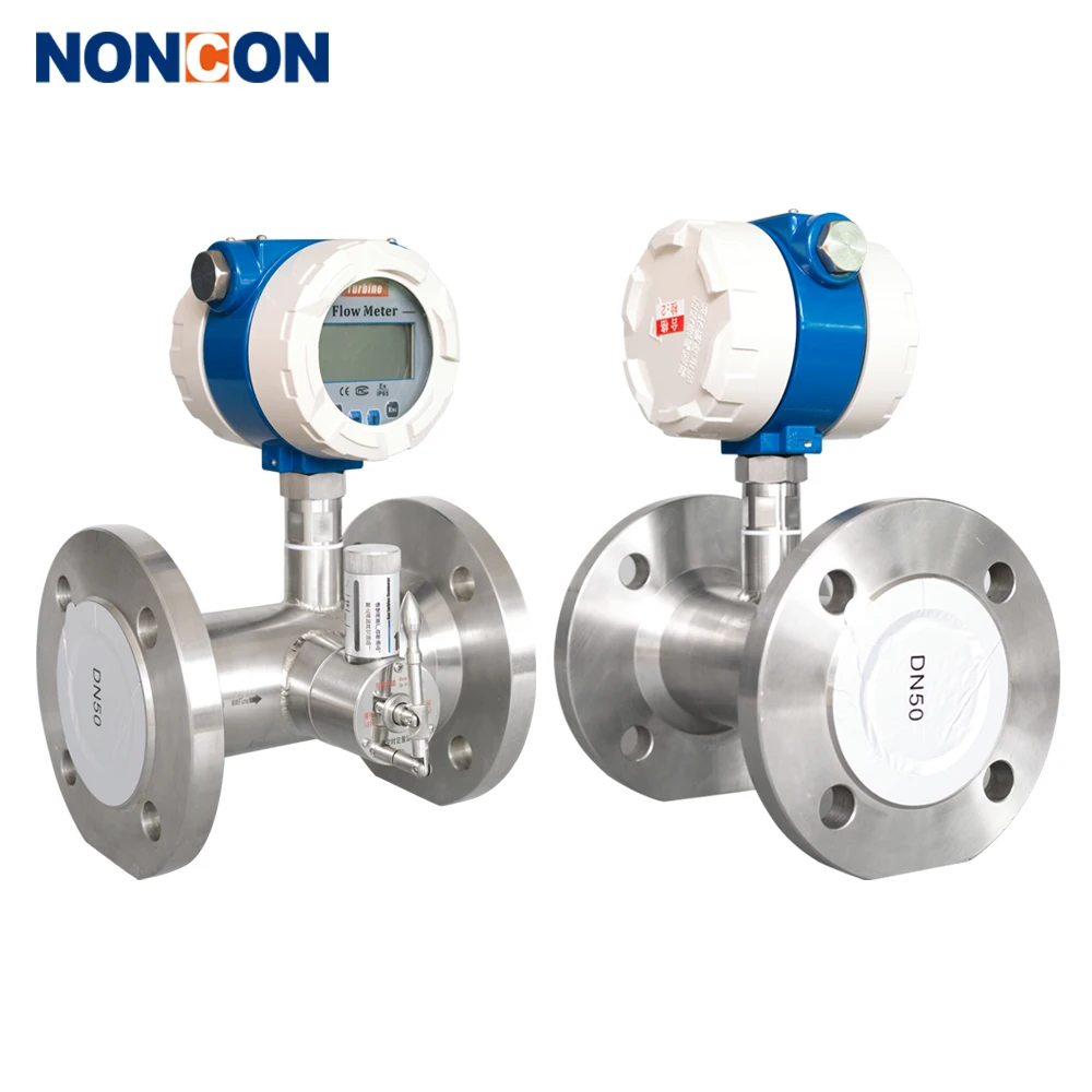 Stainless steel argon co2, professional  gas turbine flowmeter 24V powered industrial use air turbine gas flowmeter