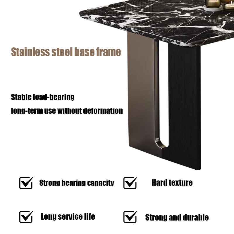 SUKU Italian light luxury stone table Rectangular table modern universal style minimalist marble table