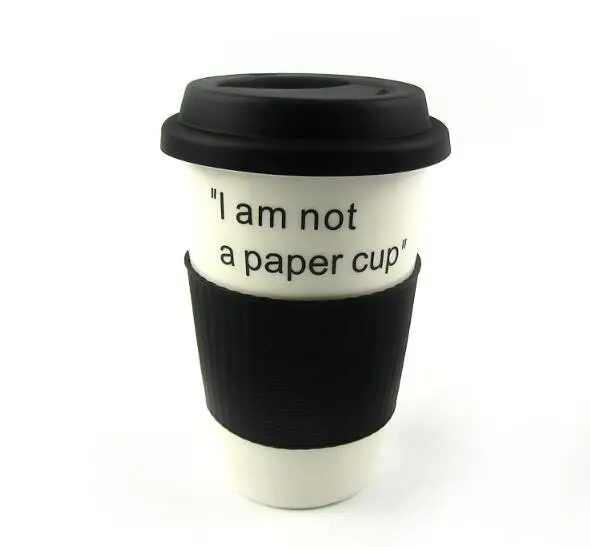 ceramic double wall ceramic mug with silicone lid and sleeve interior travel mug