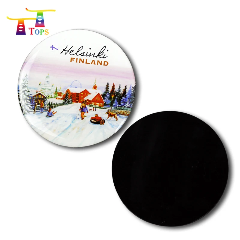 Wholesale Wholesale Tourist Souvenir Cheap 40*125mm Ireland 3d Custom Magnetic Sticker Home Decoration Round Dome Epoxy Fridge Magnet