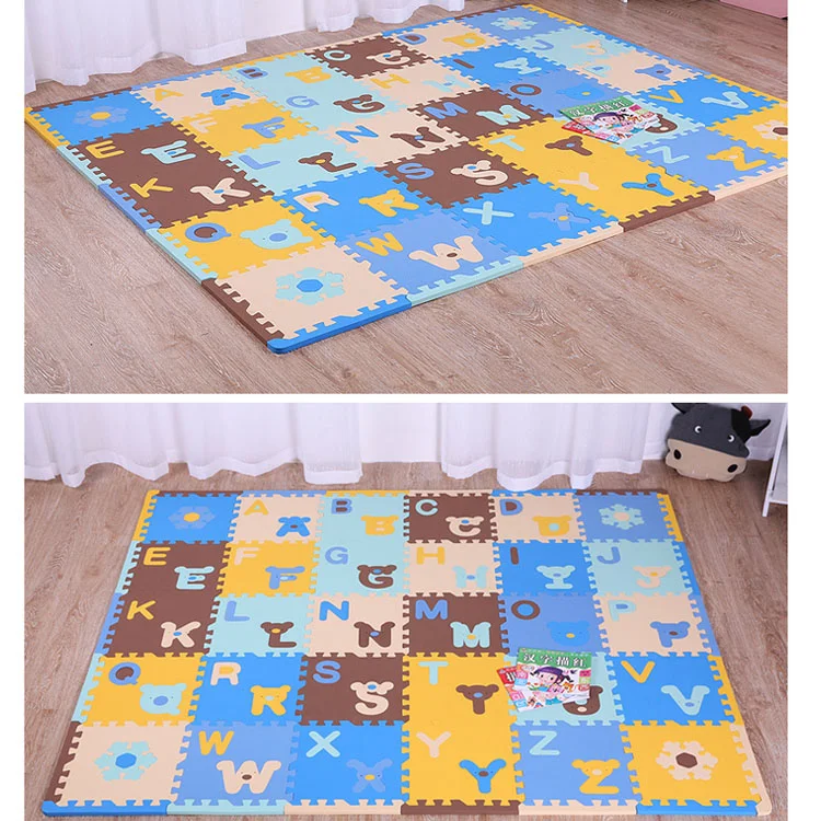 60cm wholesales non toxic health colorful eva foam puzzle mats playmet large baby kids play puzzle crawling mat