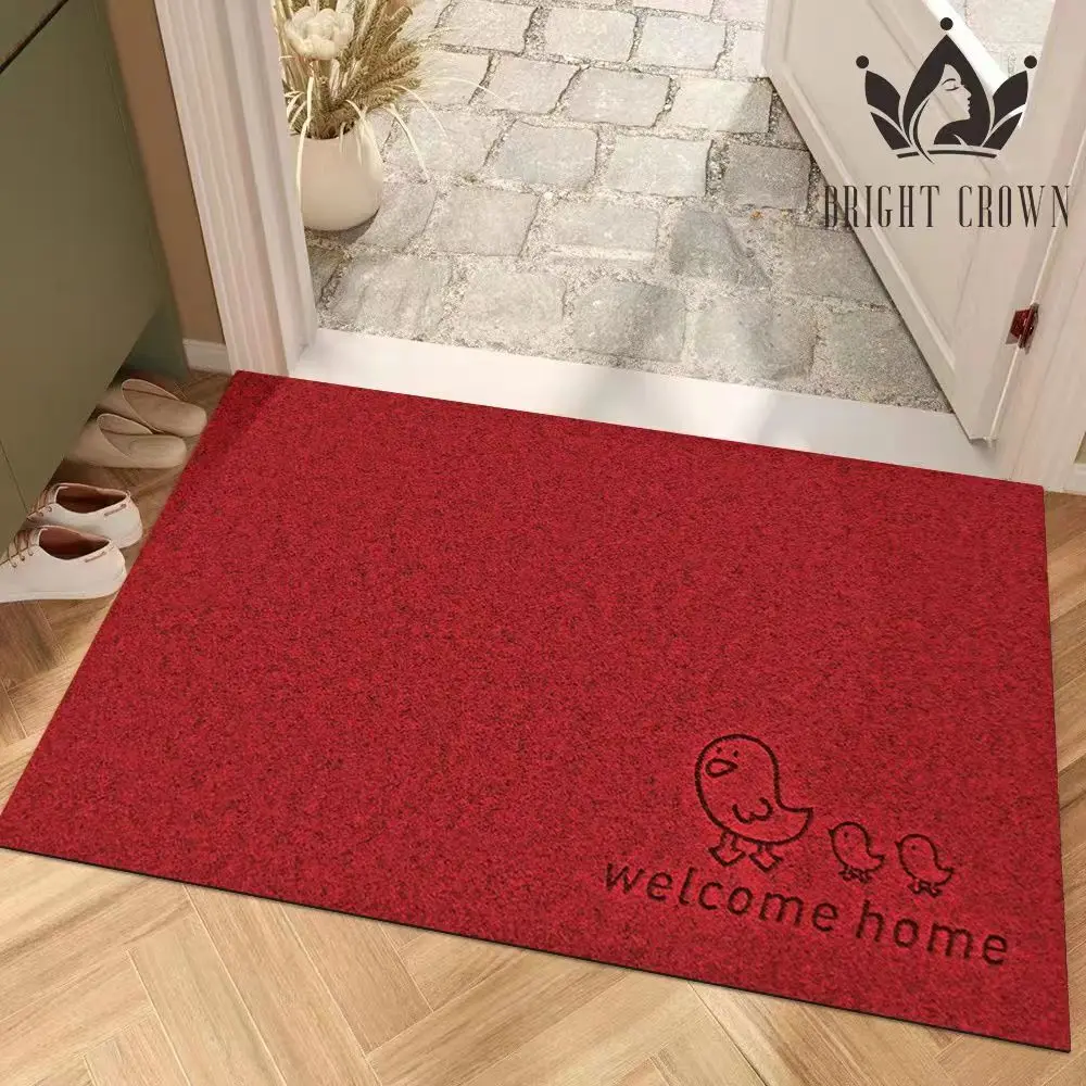 Customized Plain laser door mat cost-effective Home polyester floor mat TPR backing indoor and outdoor floor custom welcome mat