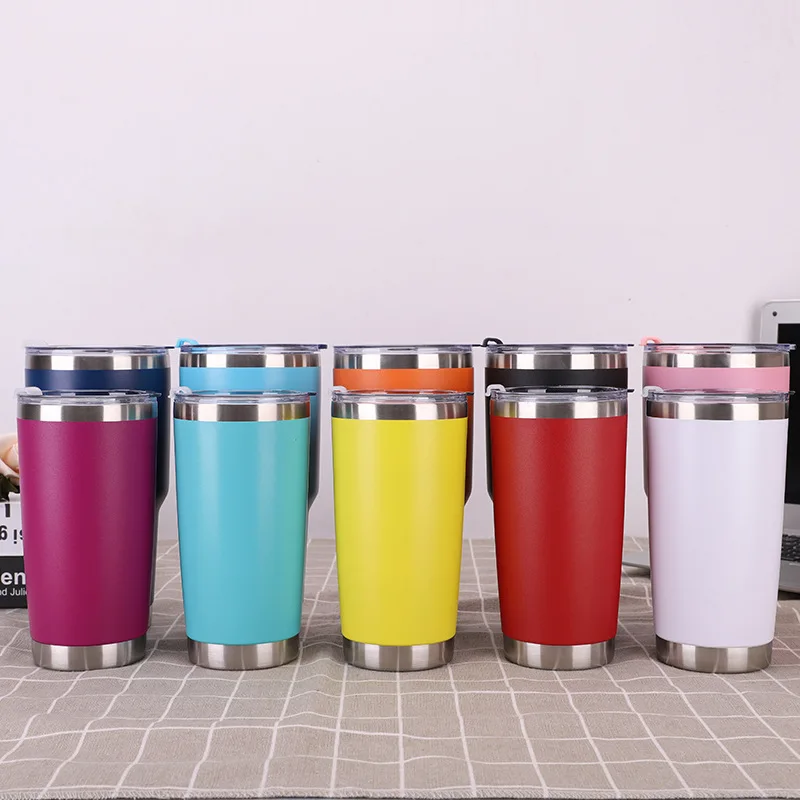 Double Wall 20 oz Stainless Steel Tumbler Customized Logo with Leak Proof Lid