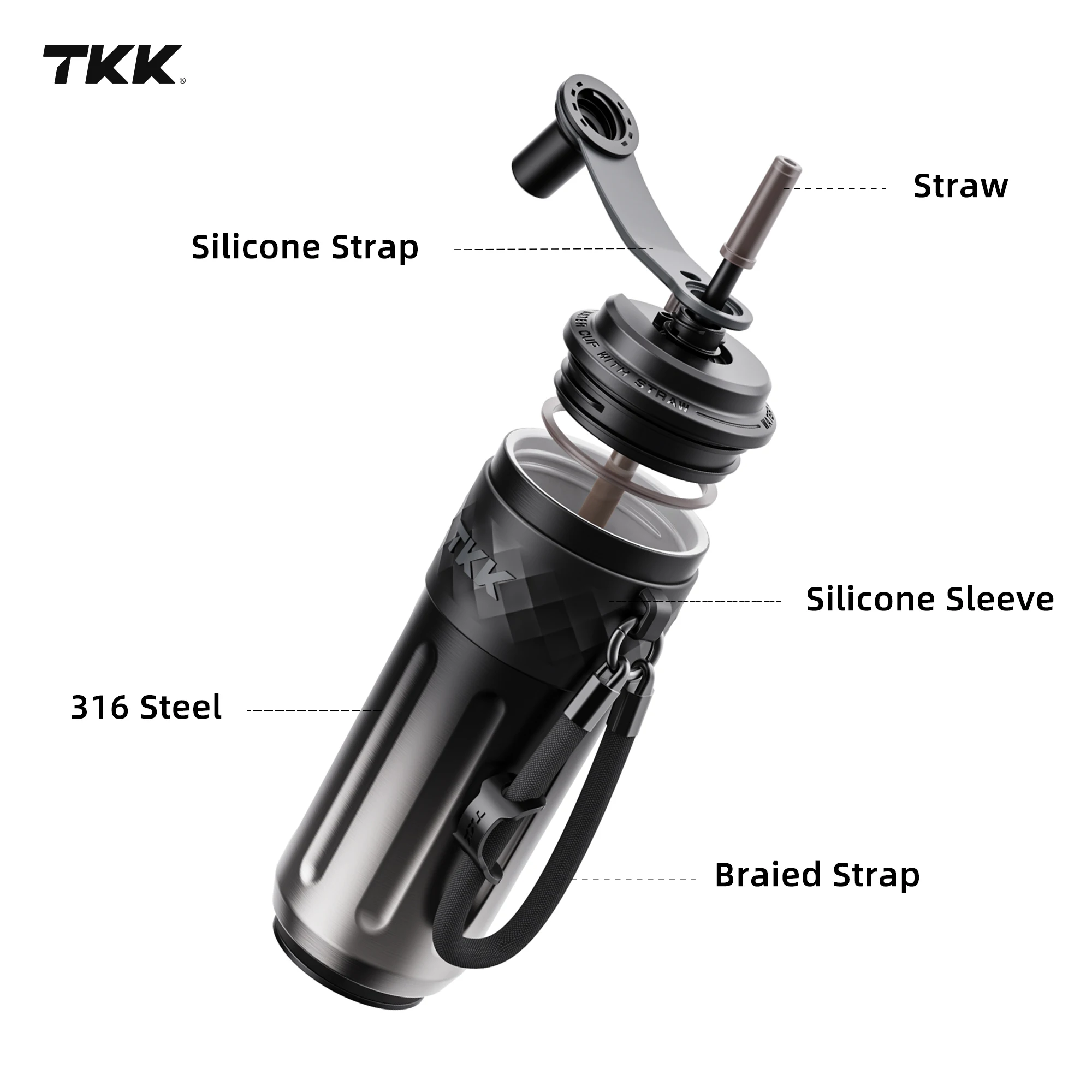 500ml New Arrival Eco Friendly Sports Water Bottle Double Wall Insulated Portable Gym Water Bottles With silicone Straw