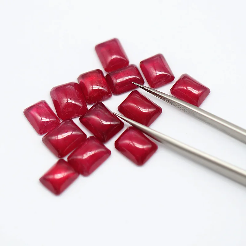 MEDBOO Fashion Jewellery Factory Cushion Cut Real Polished African Natural 12mm Ruby Gems Loose Gemstones For Jewelry Making