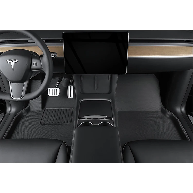 2022 Tpe Rubber Odorless All Weather Waterproof Anti-slip Car Foot Mat Nano pattern Car Mats For Tesla Model Y