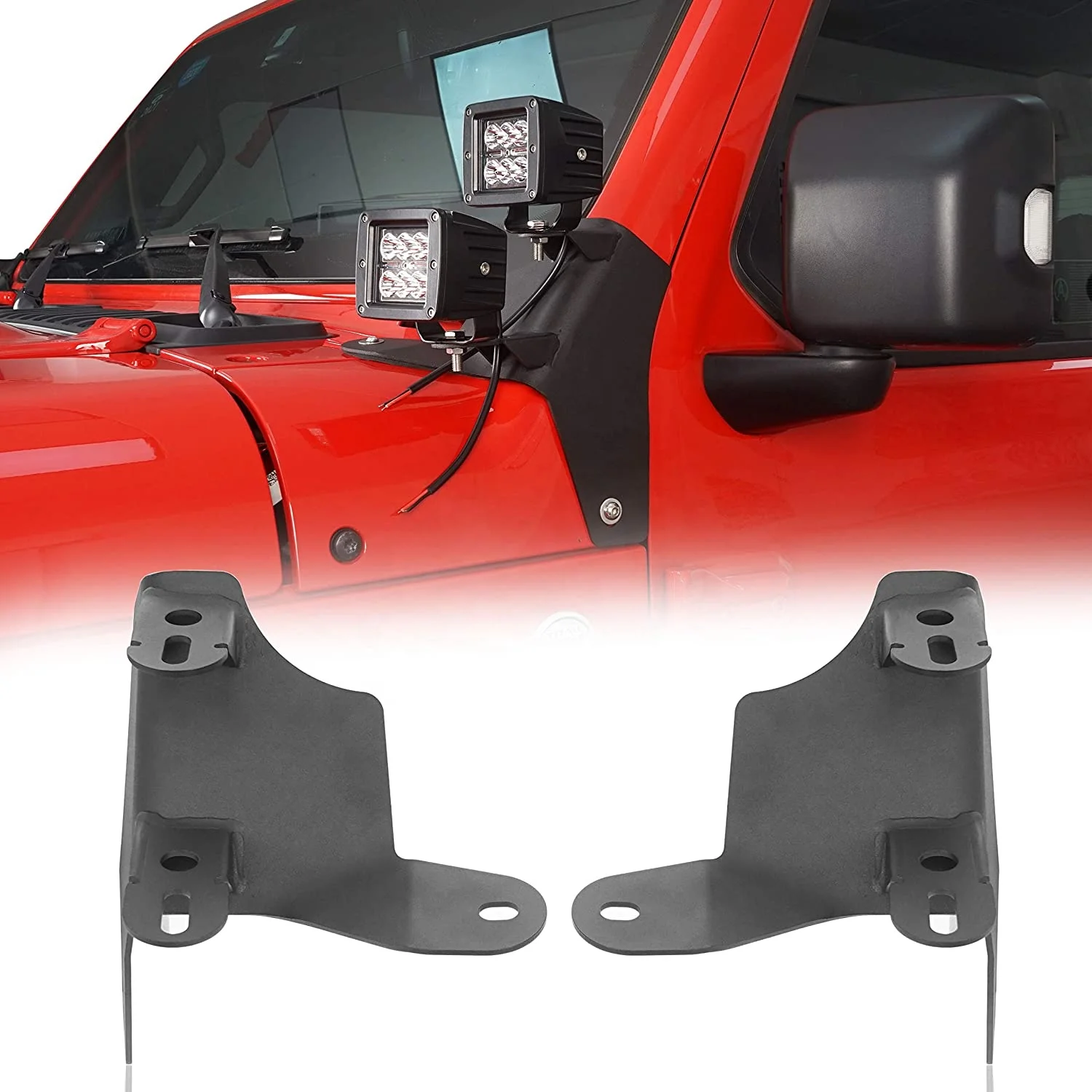 OVOVS двойные крепежные кронштейны A-Pillar для Jeep JL Wrangler / Gladiator JT 2018 2019 2020