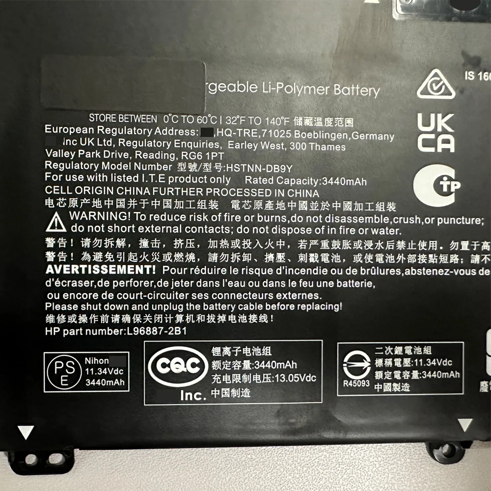 hw03xl HSTNN-DB9Y For HP 17-cn0xxx Pavilion 15-eg0000 2021 HSTNN-LB8U HSTNN-IB90 L97300-005 laptop battery 11.34V 3440mAh new