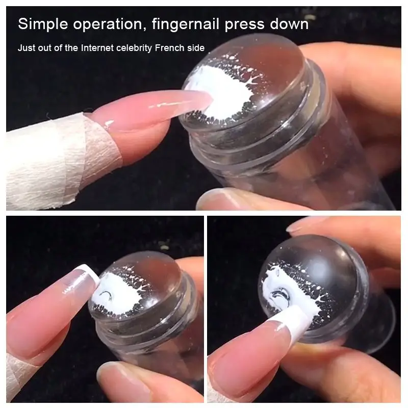 Silicone Color French Nail Art Stamping Kit Everything For Manicure Plate Stamp Polish Stencil Template Seal Stamper Scraper