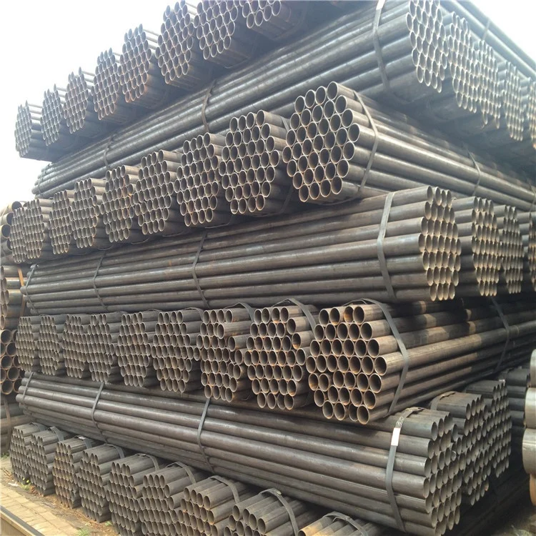 Schedule 40 Carbon Erw Welded Mild Round Black Steel Pipe For Furnitures And Construction