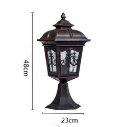 China factory Aluminum Waterproof Outdoor European classic Yard Fence lamp retro Led Post Cap Main Gate garden Pillar Light
