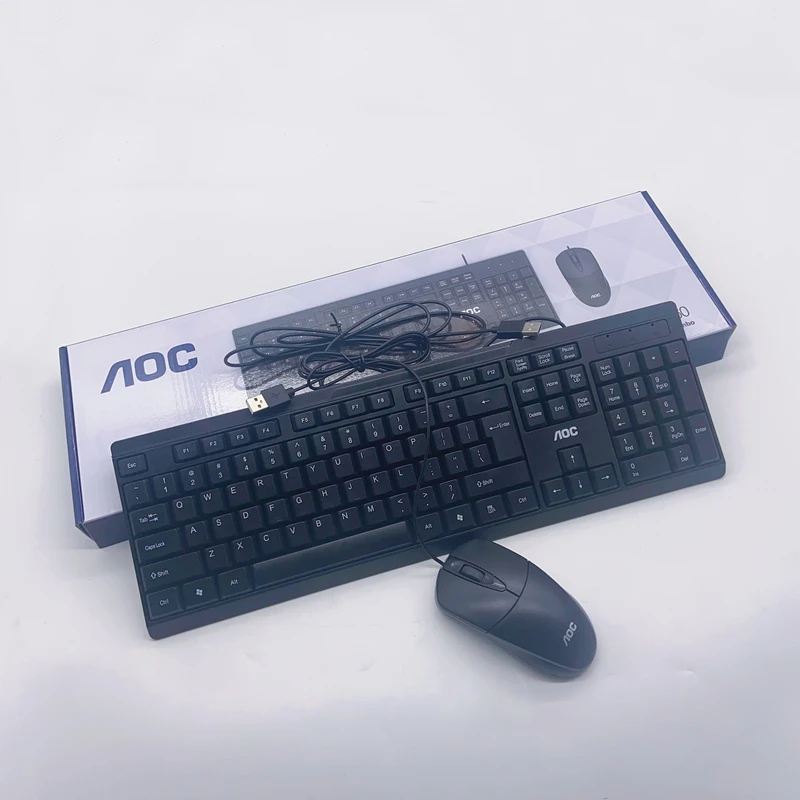 Проводная USB мышь и клавиатура AOC KM160 для компьютера офиса