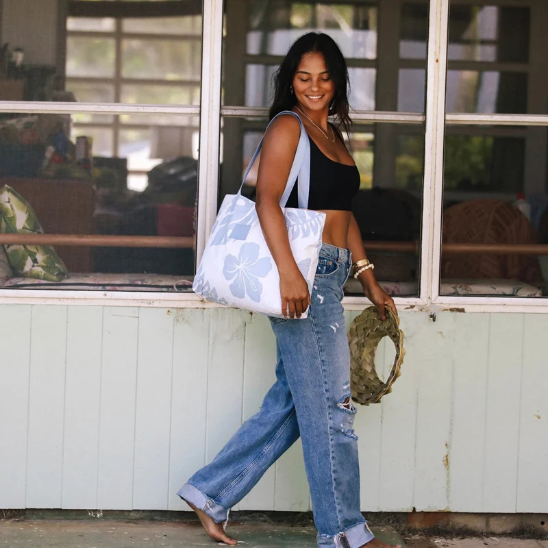 Hawaii Printing Reversible Dupont tyvek Extra Large Custom Tyvek Shopping Bag Coated Tyvek Bags