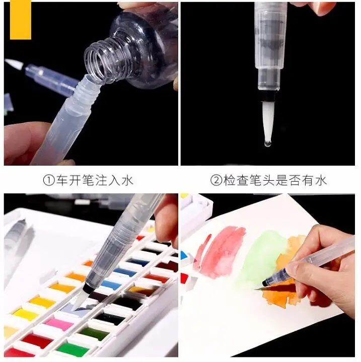 empty graffiti marker Mess-Free water marker pen reusable stationery different nib refill water art craft paint diy brush pens