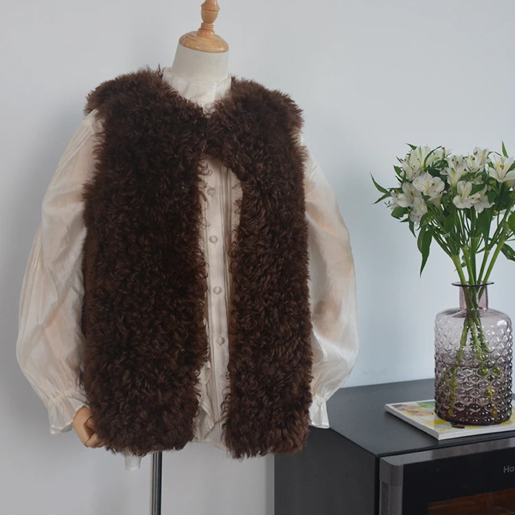  Promotional Top Quality High Fashion Rabbit Fur Vest Genuine Sheep Winter