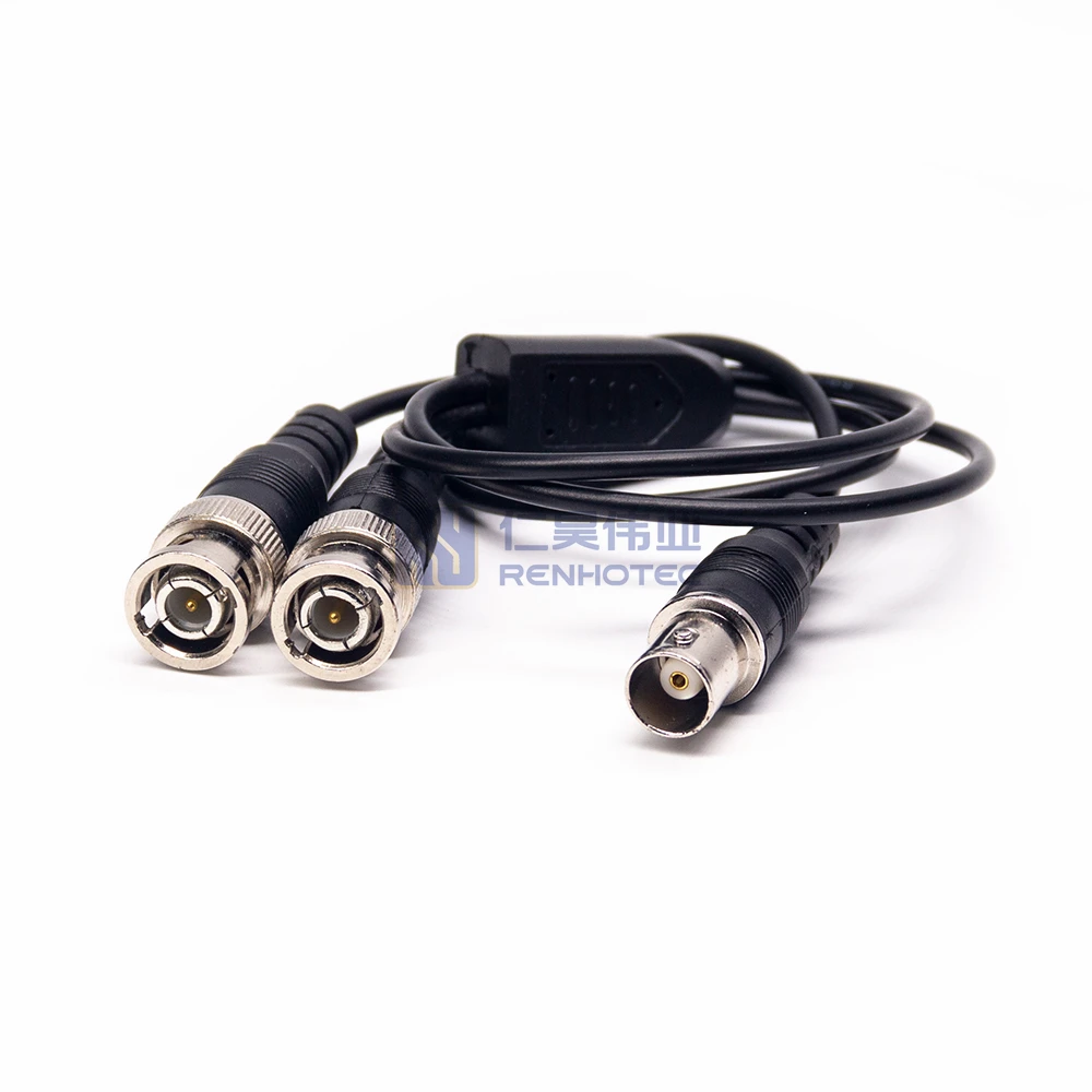 Dual Male BNC to Female BNC Splitter Cable with RG58