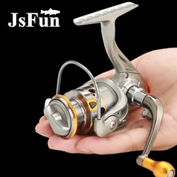 JSFUN Small Mini Spinning Fishing Wheel Gapless 5-in-1 Metal Fishing Vessel Foldable Fishing Reel Carrete De Pesca