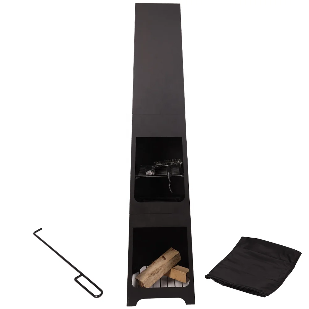 2024 Hot Sale Outdoor Wood Burning Heater Garden Bonfire Black Camping wooden fireplace