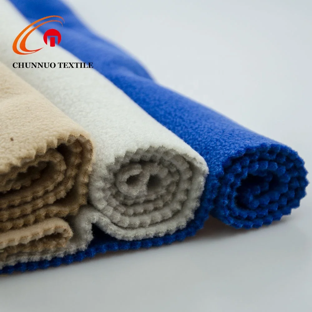 Chunnuo Weft Knitted 100% Polyester DTY Solid Polar Fleece Fabric