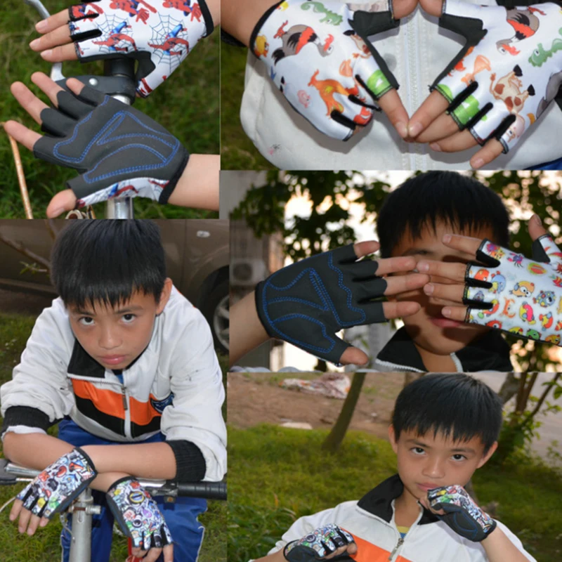 
Manufacturer customized 2020 fashion children half finger cycling gloves comfort abrasion resistance bicycle sports gloves 
