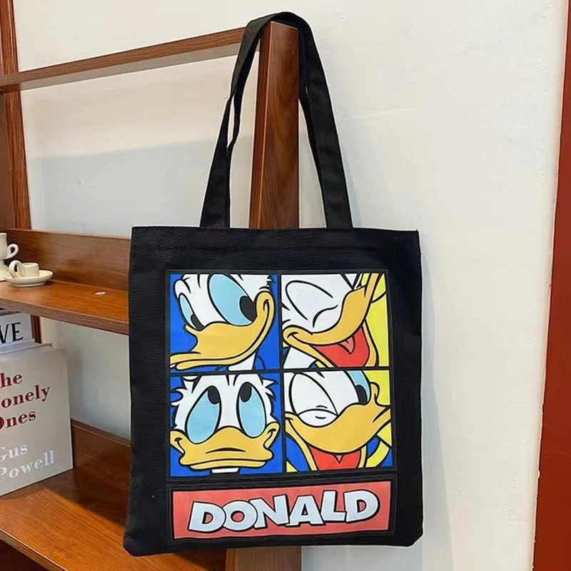 New Fashion Luxury Cotton Canvas Tote Bag Custom Printed Logo With Leather Handle