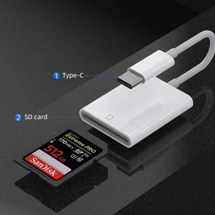  Высокоскоростной адаптер Type-c для SD-камеры OTG-кардридера сотового телефона