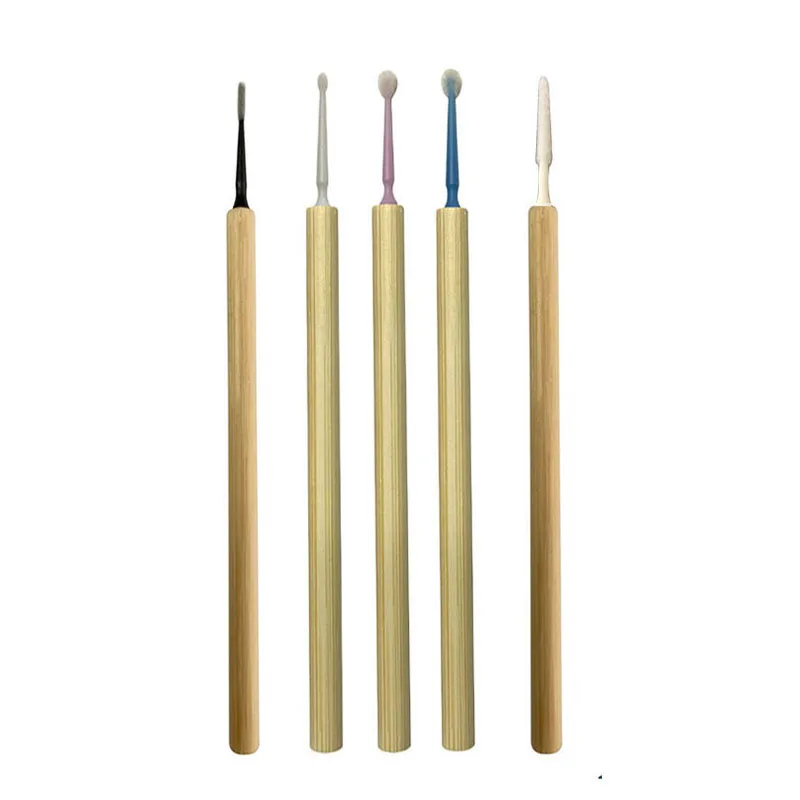 Eco-friendly Micro Fiber Brushes with Bio-degradable Bamboo Handle for Eyelash Extension and Dental Use