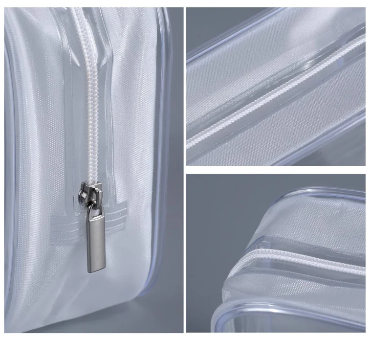 
Transparent Waterproof Zip Makeup Bag Travelling Fashion Clear PVC Cosmetic Bag 