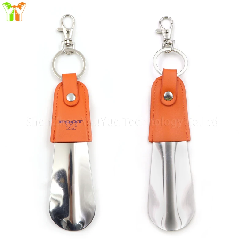 Ready Stock Leather Shoe Lifter Shoehorn Pocket Shoehorn Shoe Horn for Kids Men Women with key ring for outside Travel