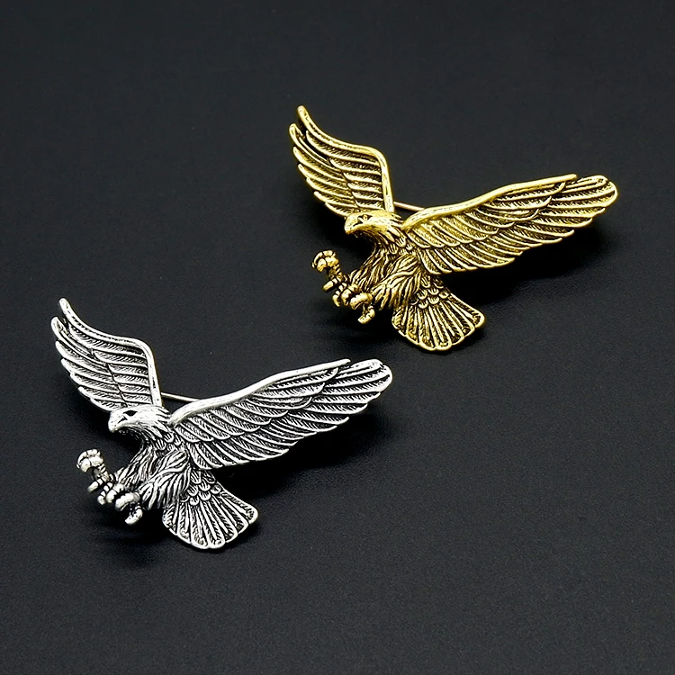  vintage design gold plated retro eagle shaped brooches for