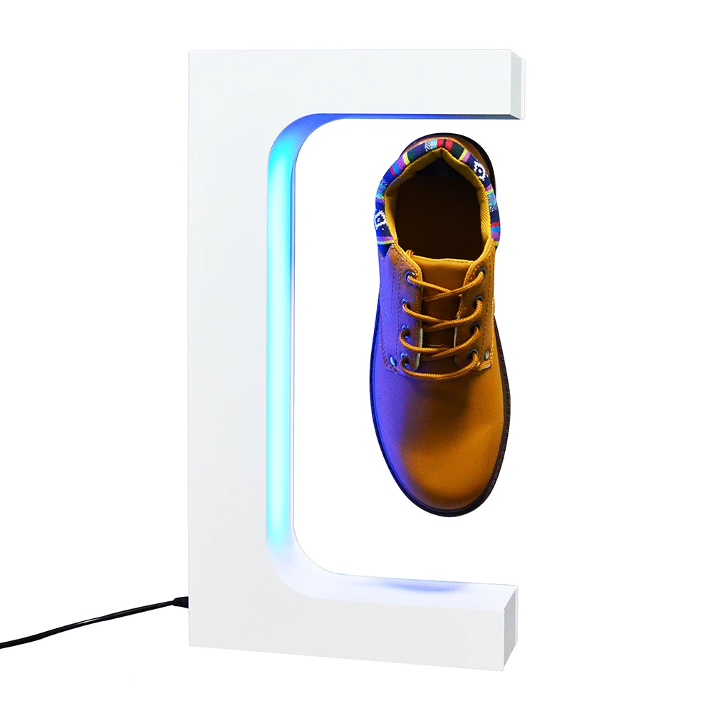 Led Lighting Rotating Device Magnetic Floating Shoe Bottle Display Stand for Decoration