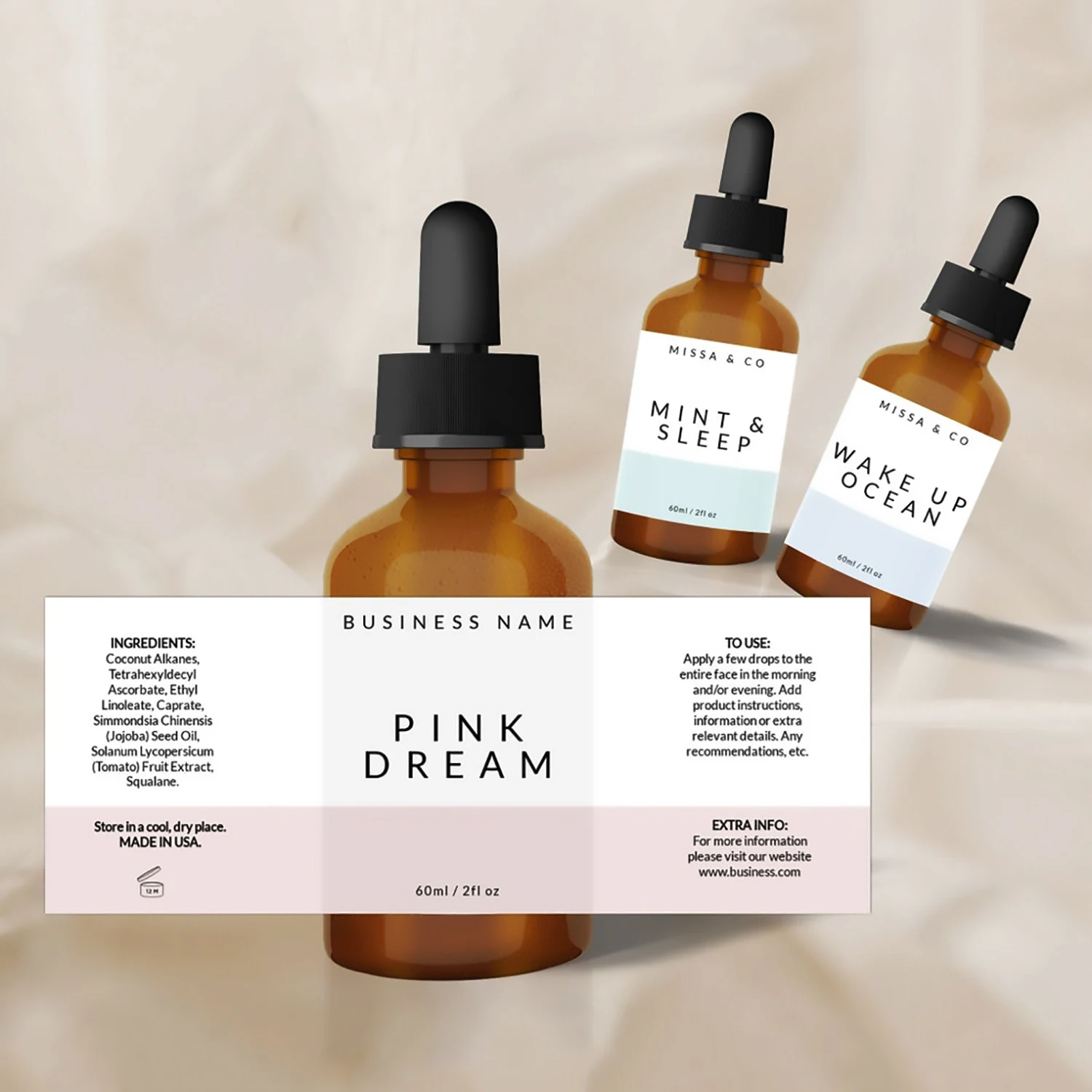 Waterproof Print Drop Liquid Adhesive Packaging Logo Sticker Dropper Juice Custom CBD Oil Bottle Label