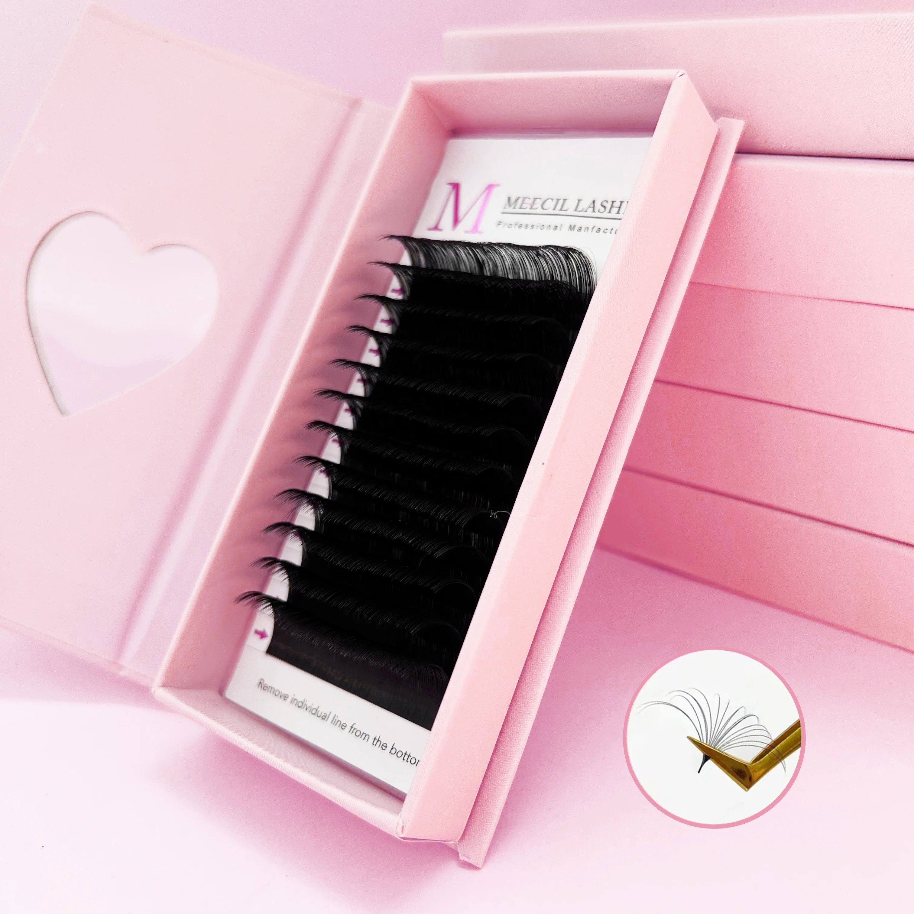 Korean PBT Custom Private Label Faux Mink Individual Lashes Supplies Lash Trays Volume Classic Cashmere Eyelash Extension