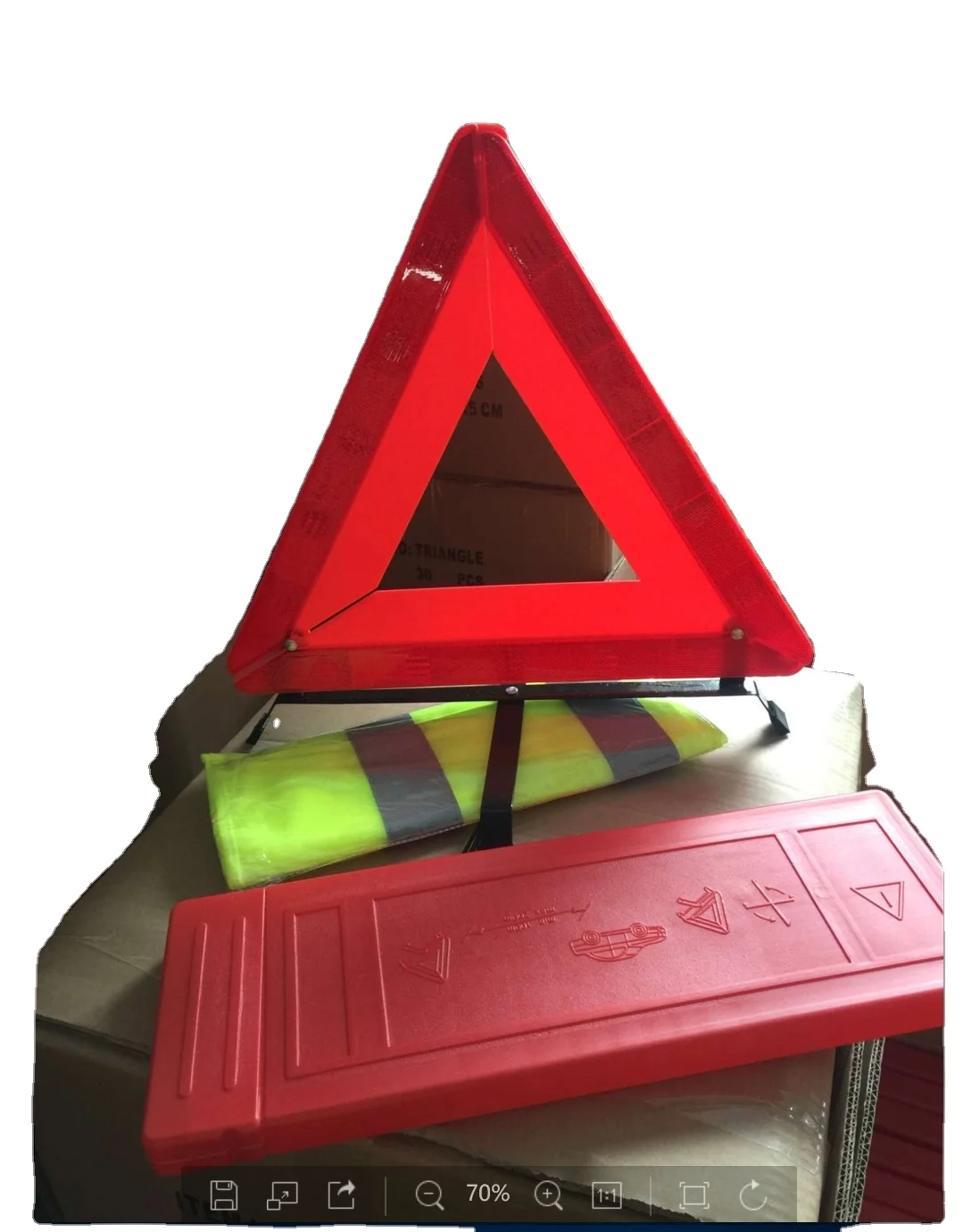 2-in-1 Traffic Set Include High-Visibility Warning Safety Vest and Triangle