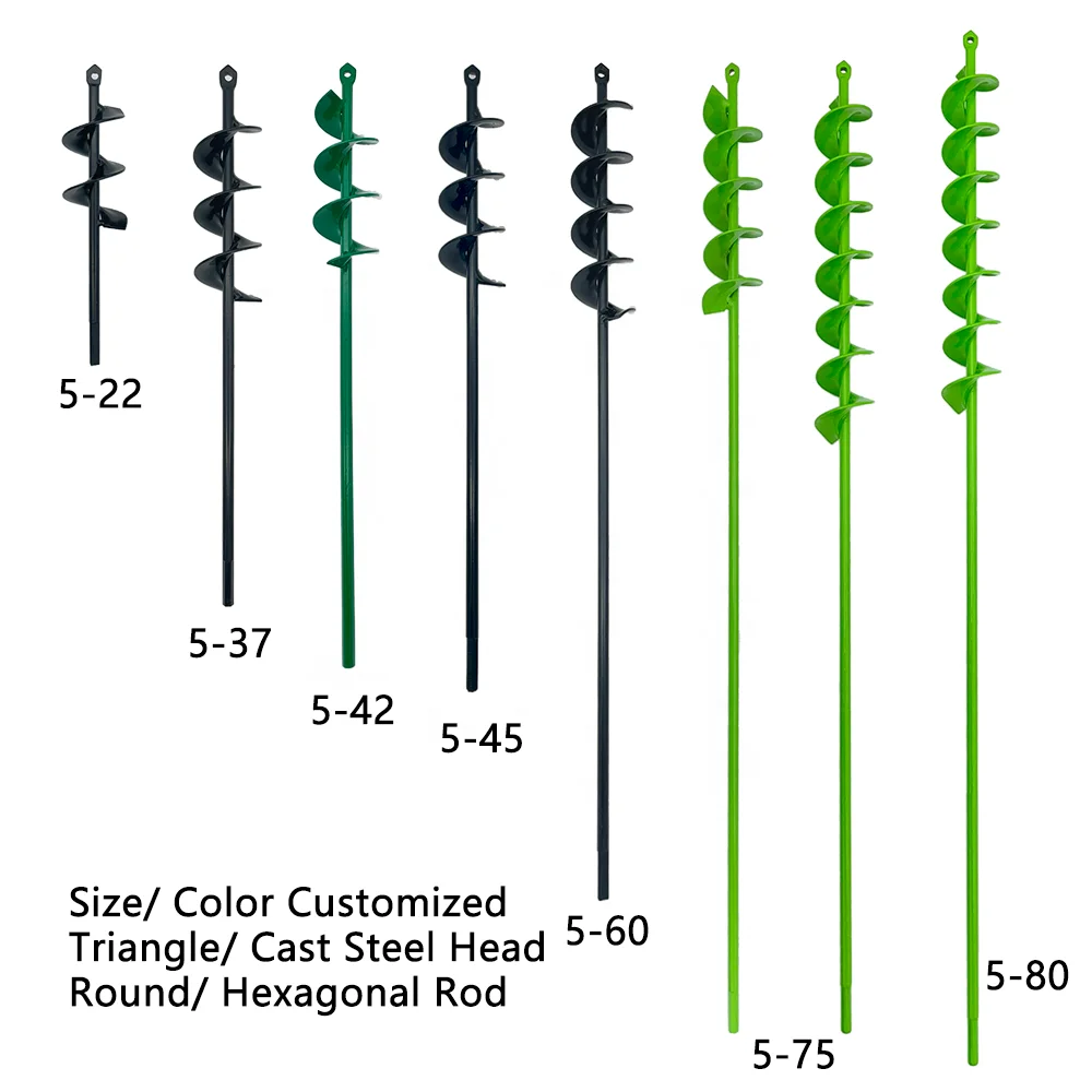 Garden Home Yard Tools Earth Power Planting Auger Digging Spiral Drill Bit 5*22 Bulb Planter For Hex Driver Drill Hex Shaft