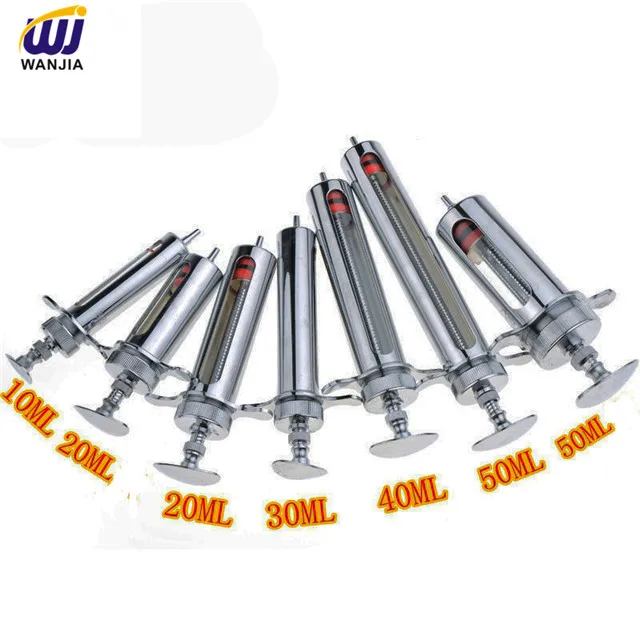 Metal syringe with needle for Veterinary injection