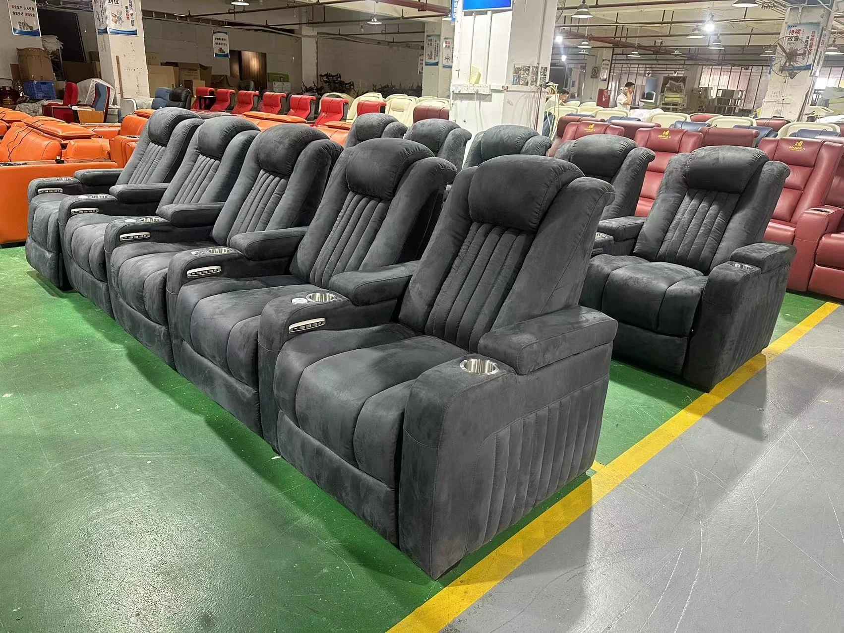 Full microfiber fabric modern design home use electric recliner single chair luxury living room velvet fabric automatic sofa
