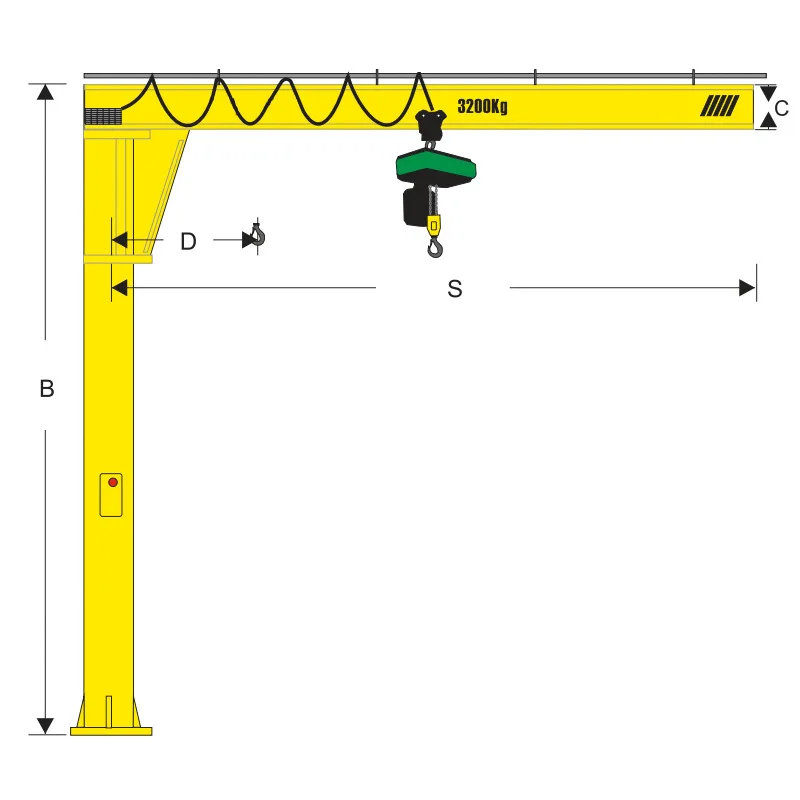 folding arm  mini electric hoist cantilever crane design small wall mounted mobile Shop 3t 500kg price 1 Ton 3 Ton JIB Crane