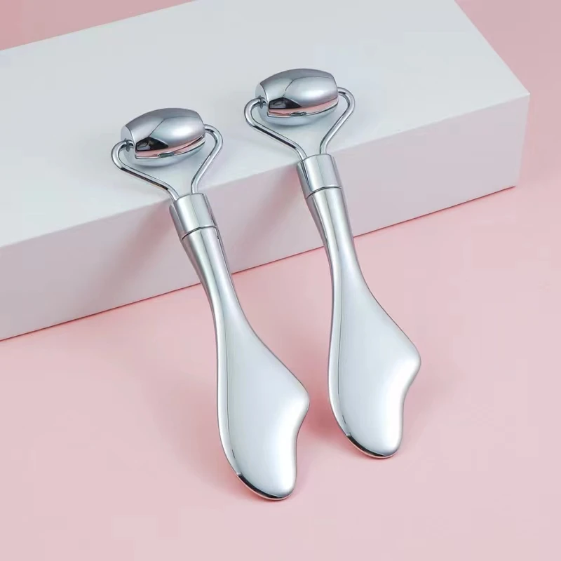 Beauty tools stainless steel facial massager roller 3D neck lift mental v shape face roller