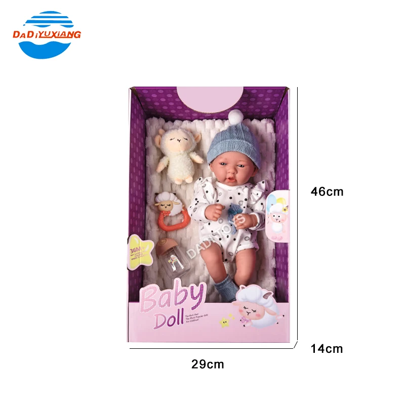 DADI OEM/ODM Rubber Simulation 14 Inch Soft Vinyl Baby Doll Realistic Reborn Baby Doll Kits