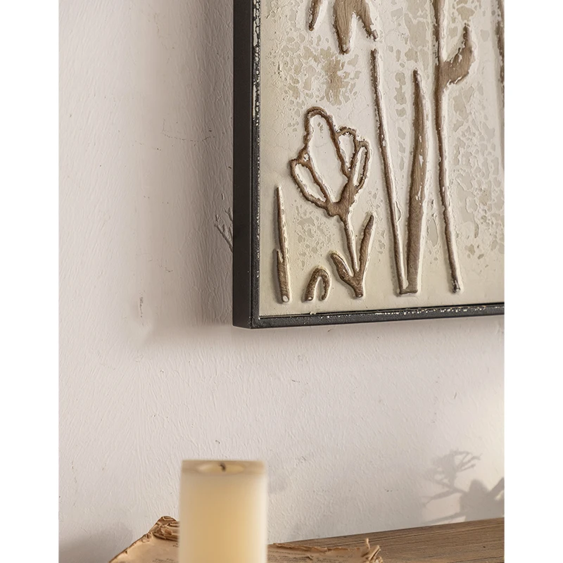 Wholesale farmhouse home interior decoration rustic 3D metal flowers wall hanging art