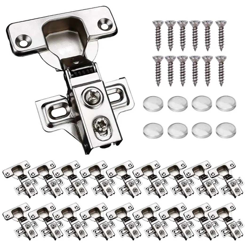 
100 Degree Soft Closing Full Overlay Door Hinge Cabinet Door Soft Close Inset Concealed Hinge with Screws Two Way Cabinet Hinge 