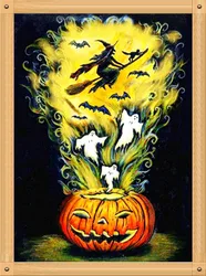 Wholesale Halloween 5D 2019 Christmas gift DIY skull and cat diamond painting set