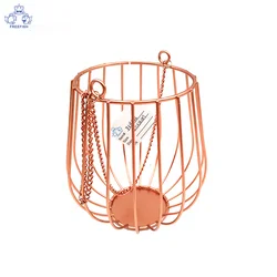 Home decoration gold metal iron candle stand tea light candle holder, wire geometric votive holder