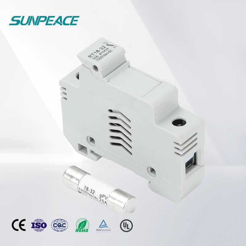 DC solar fuse link 14*85MM 1500VDC 25A 32A 35A 40A 45A 50A 50kA solar cylindrical fuse core PV DC fuse holders