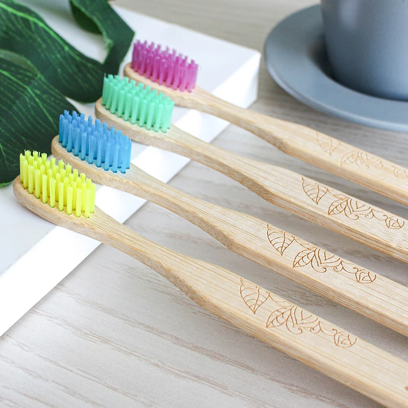 Eco Friendly Natural Bamboo Toothbrush Wholesale Custom Logo Tooth Brush Bamboo Wood Wooden Toothbrushes